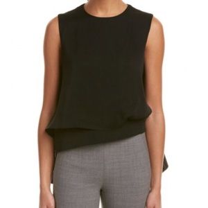 NWT Gracia sleeveless asymmetrical hem top - black